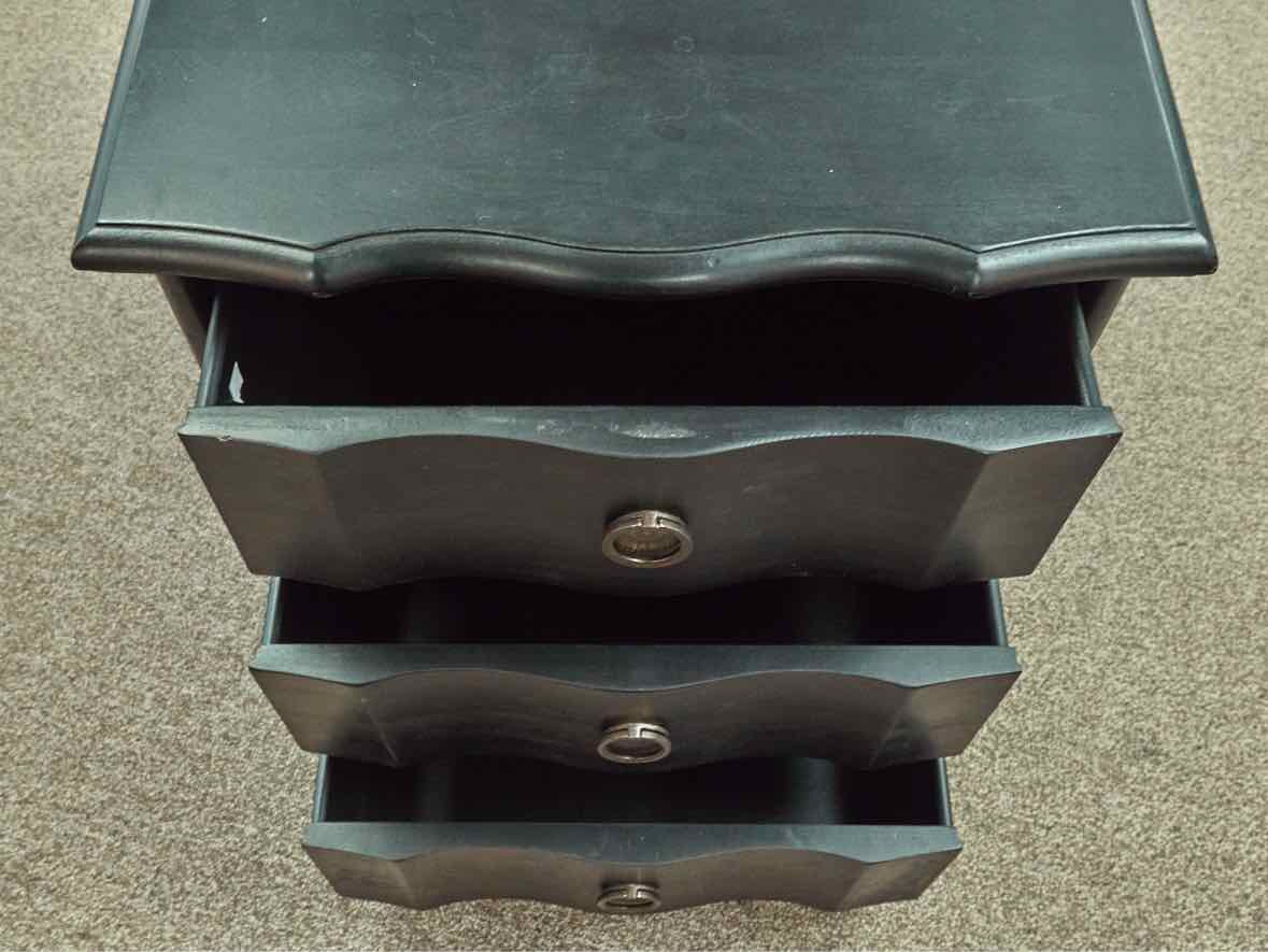 RH ' Empire Rosette' Black 3 Drawer  Nightstand