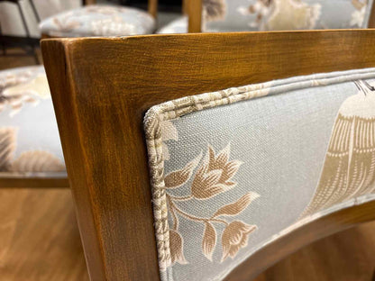Set of 6 Floral Print Dining Chairs