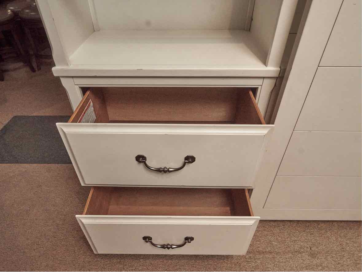 Magnussen White Wall Display Cabinet with Sliding Barn Doors