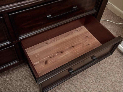 Chestnut 9 Drawer Chest with Bronze Finish Handles