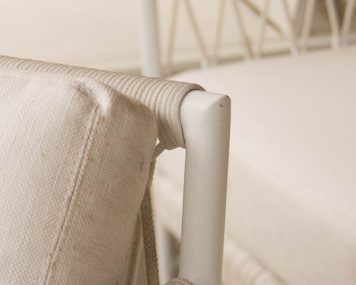 Serena & Lily Salt Creek Set Of 4  Lounge Chairs In Basket Weave White Fabric