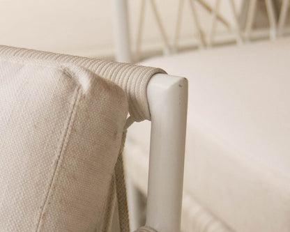 Serena & Lily Salt Creek Set Of 4  Lounge Chairs In Basket Weave White Fabric