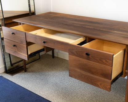 Crate & Barrel 'Kendall' Walnut 4 Drawer Desk