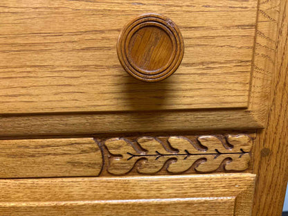 Carved Oak 4-Drawer Dresser
