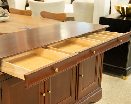 Louis Philippe 3-Door Server in Dark Cherry Finish