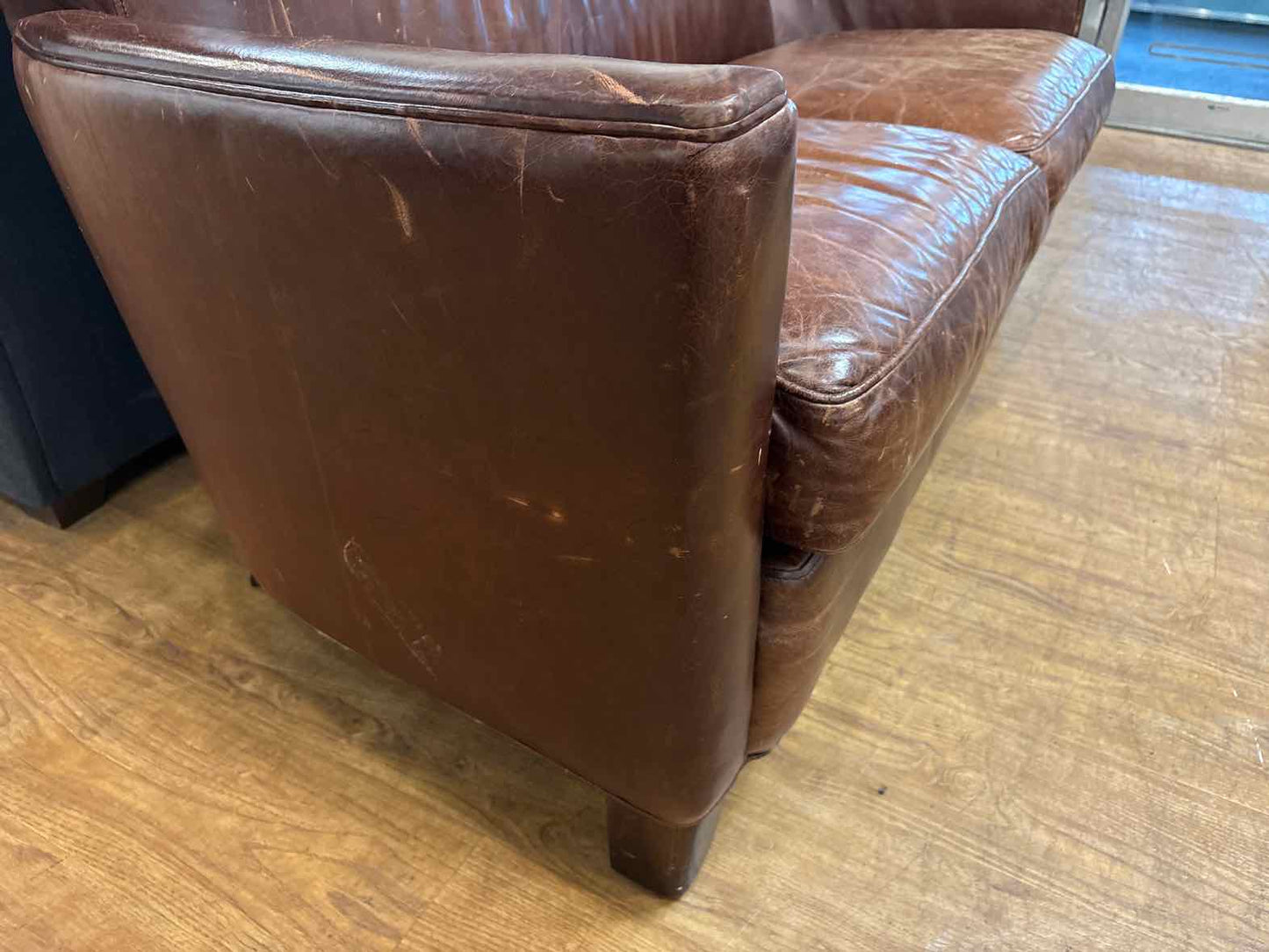 Crate & Barrel Leather Loveseat