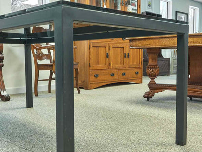 Room & Board Parsons Dining Table w/Smoked Tempered Glass