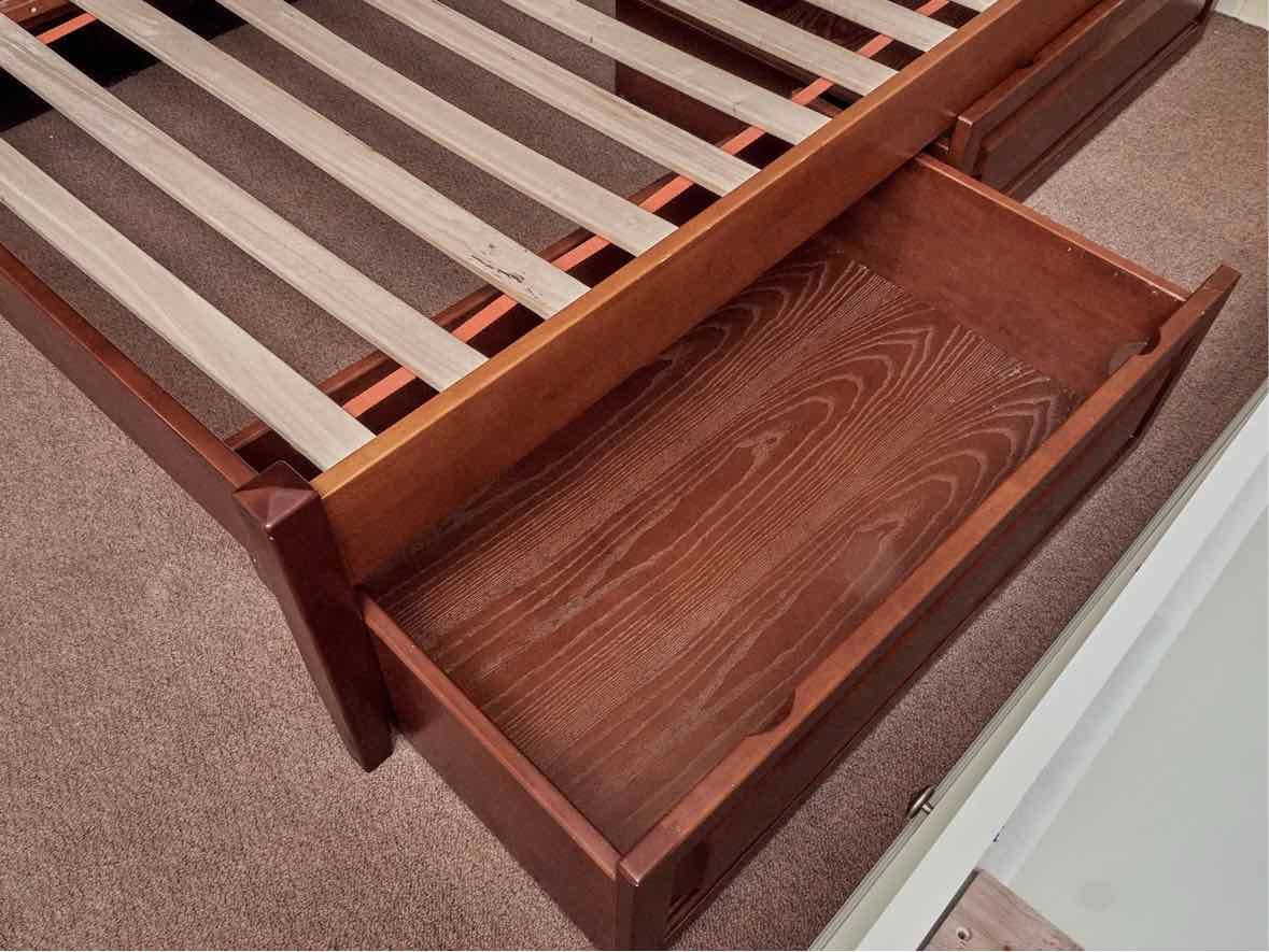 Pottery Barn Cherry Platform 2 Drawer Storage  Twin Bed
