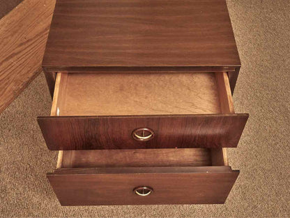 Bassett MCM Formica Laminated 2 Drawer Nightstand