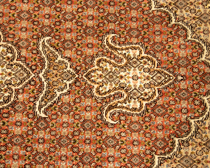 Persian Tabriz Handknotted Wool  Coral & Blue Rug