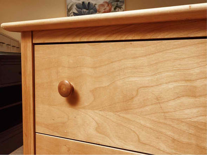 Maple 6 Drawer Dresser with Wood Knobs