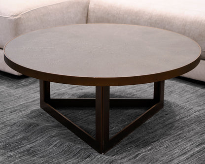 Four Hands Ebba Faux-Shagreen Round Coffee Table