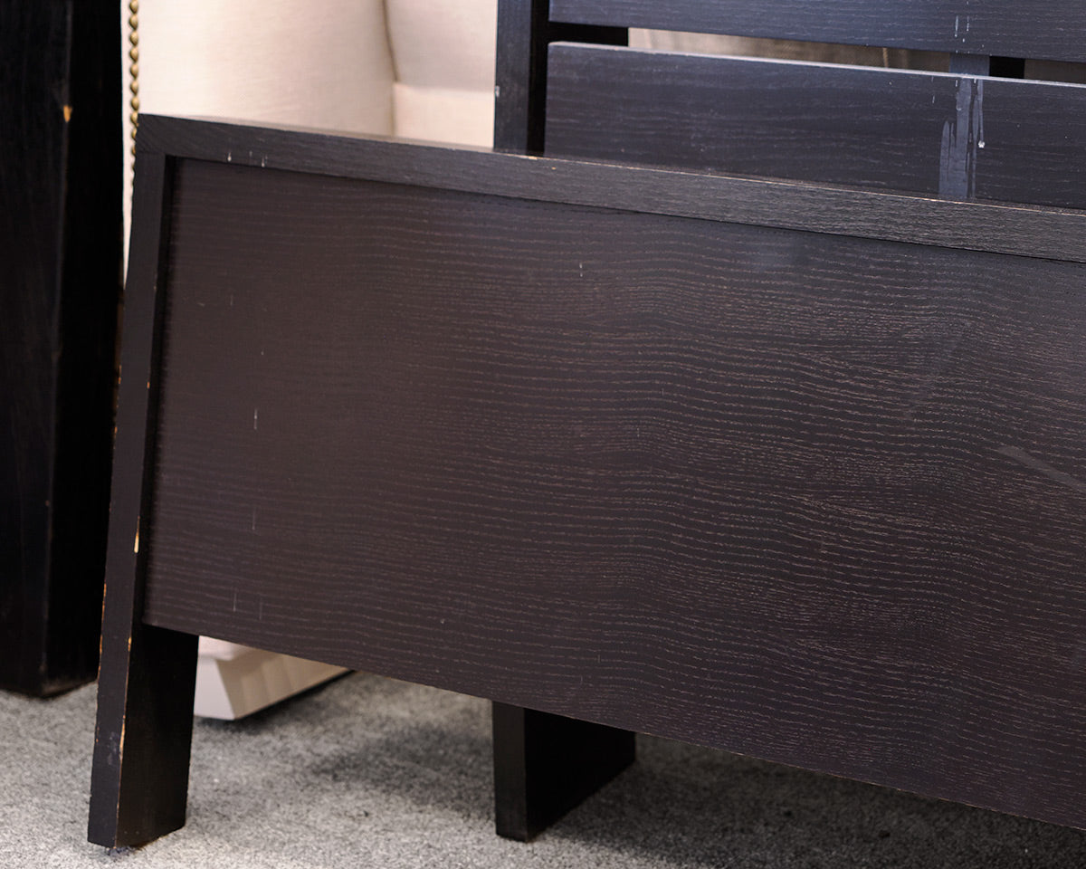 Black Queen Paneled Bed Frame