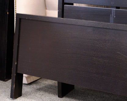 Black Queen Paneled Bed Frame
