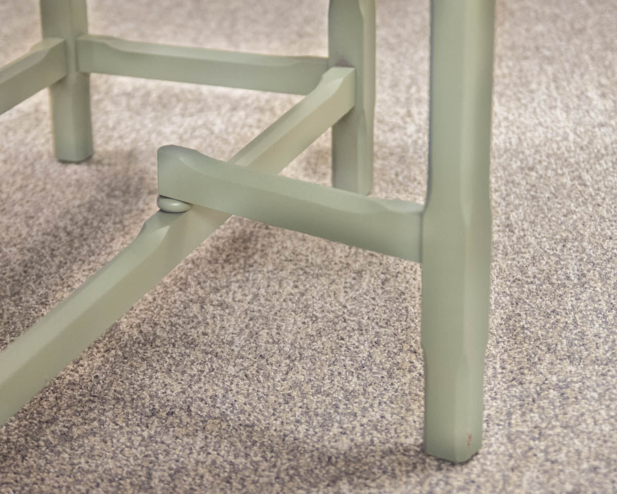 Cherry Wood Drop Leaf Side Table In Sage Green Finish