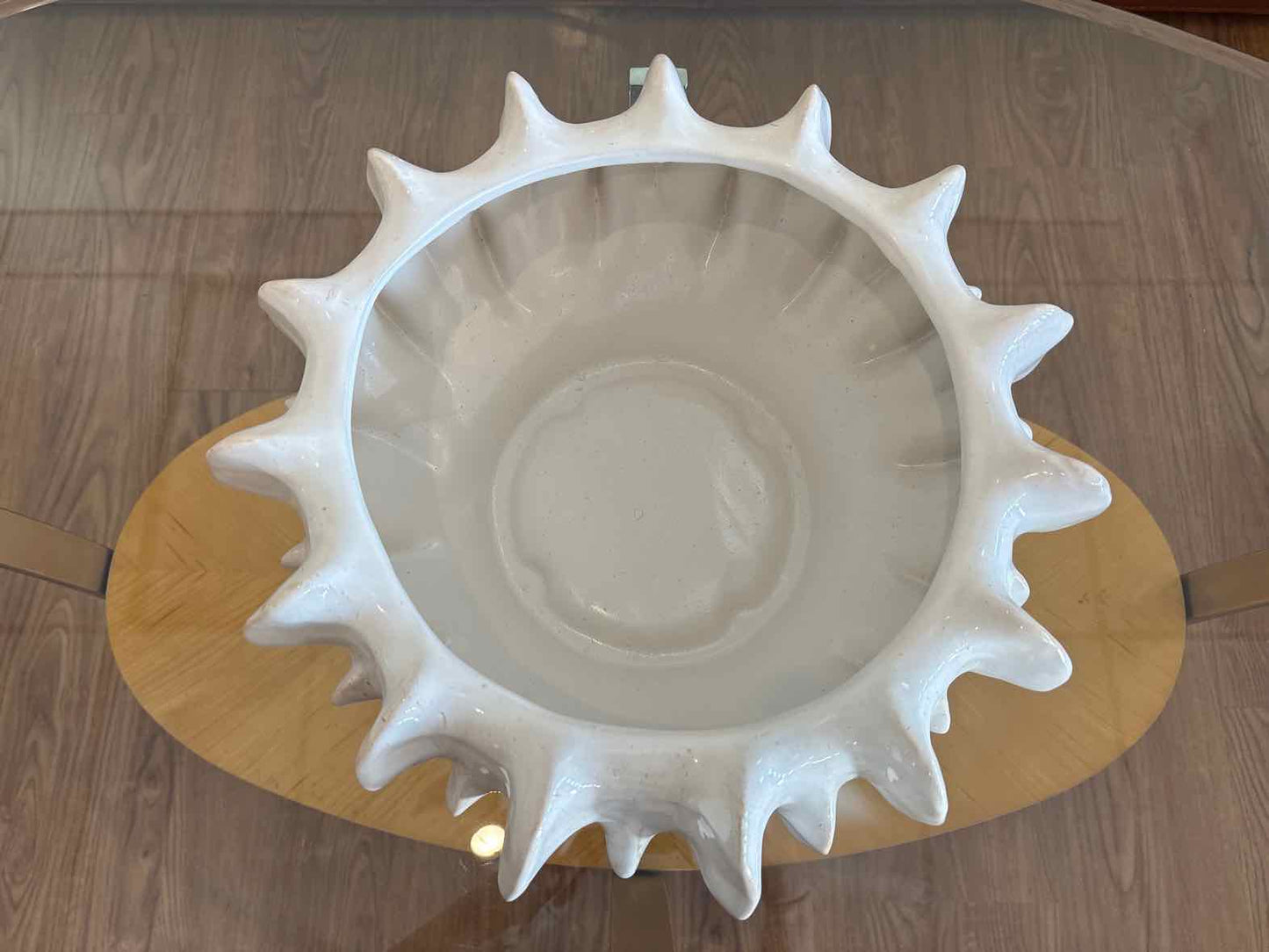 Organic White Ceramic Compote Bowl