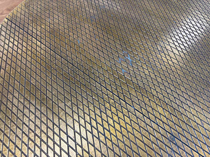 Diamond Engraved Brass Top Cocktail Table