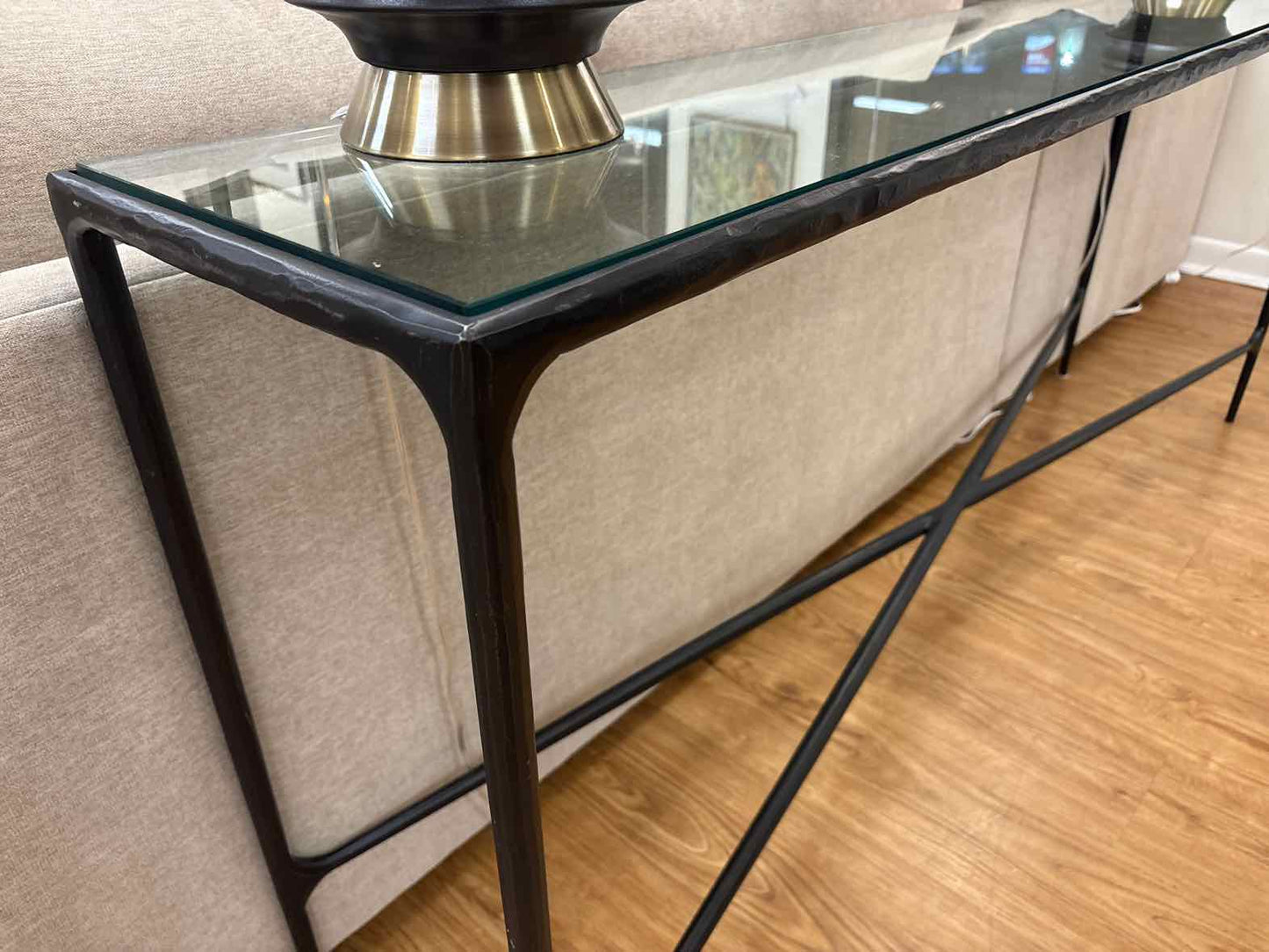 RH 'Thaddeus' Glass Top Console