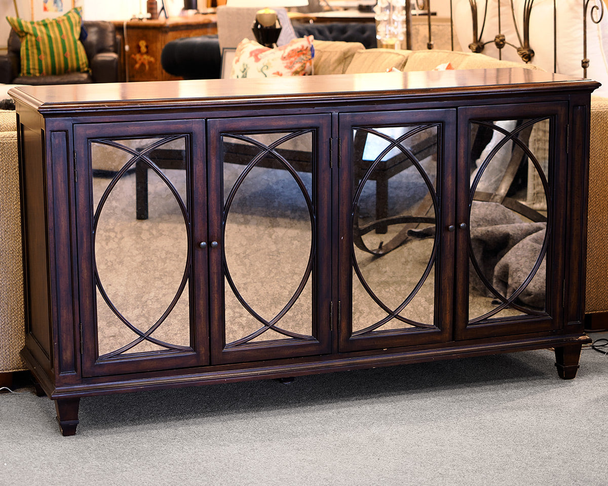 Ethan Allen Mirrored 4-Door Console