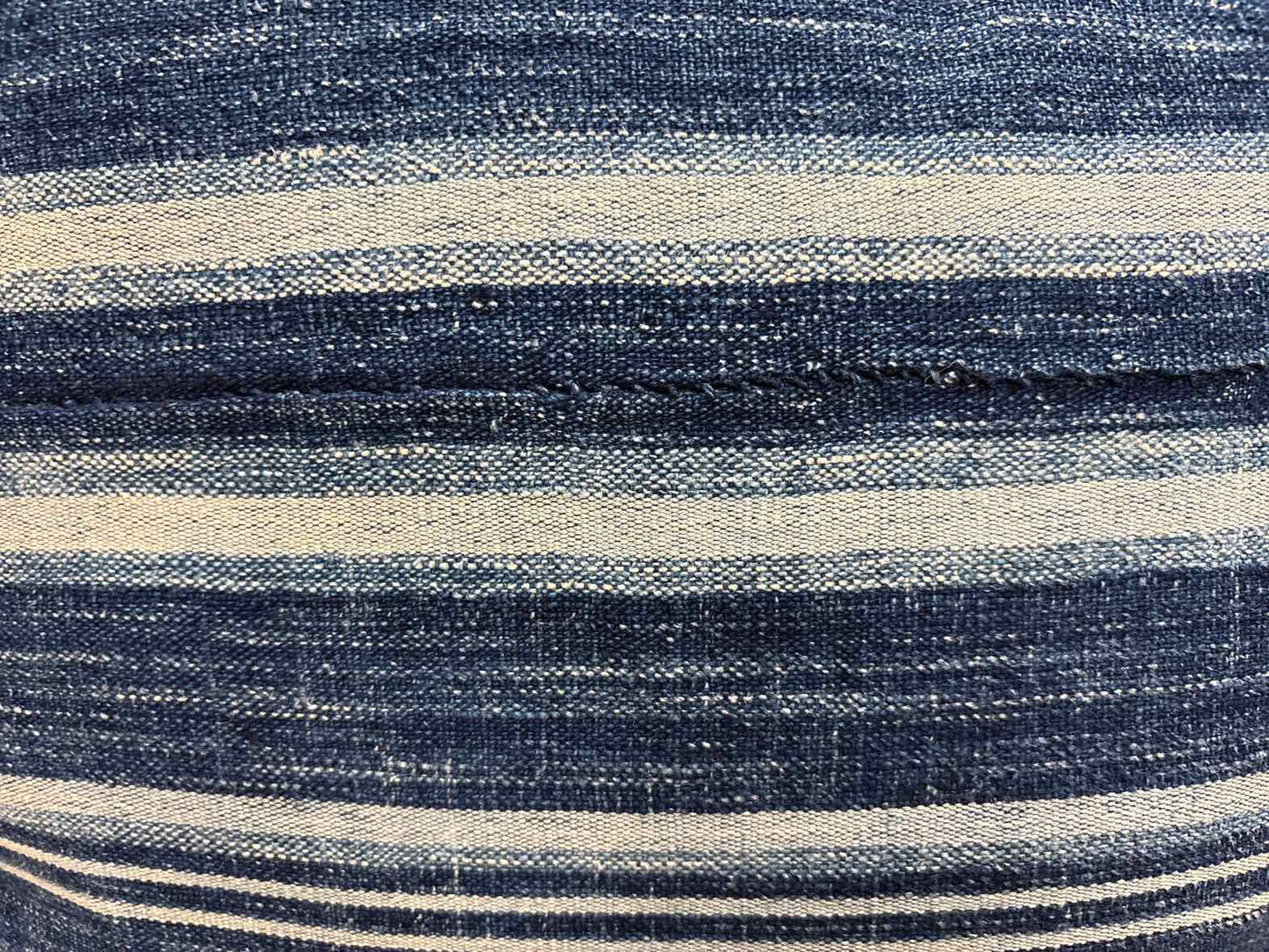 Textured Blue Stripe Accent Pillow