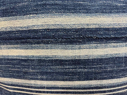 Textured Blue Stripe Accent Pillow