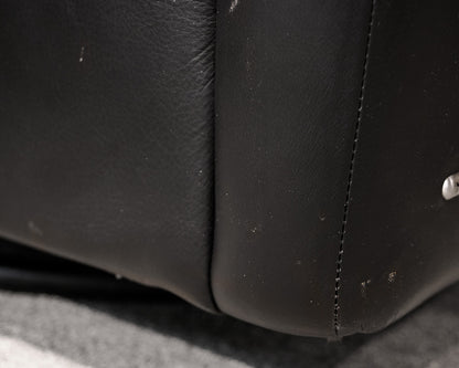Pair of Natuzzi Barrel Leather Chairs