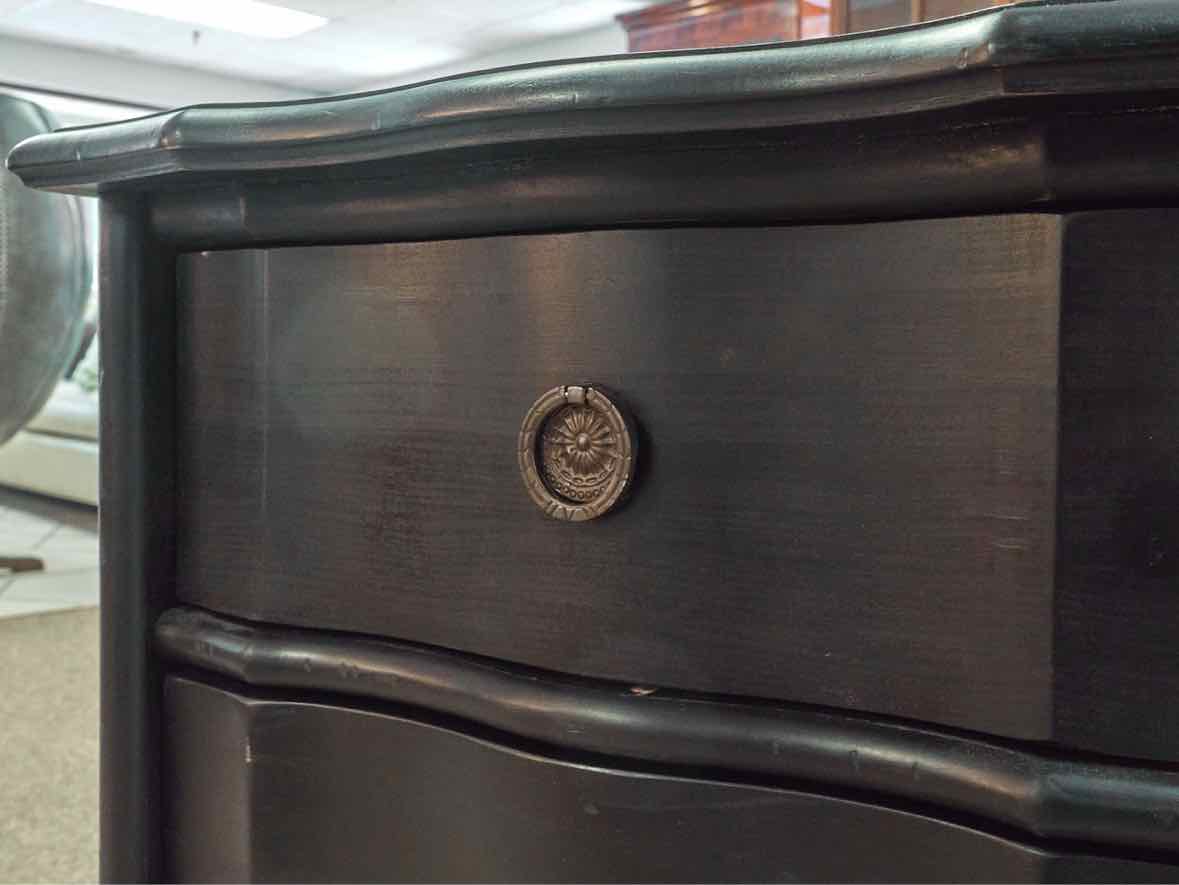 RH ' Empire Rosette' Black 3 Drawer  Nightstand