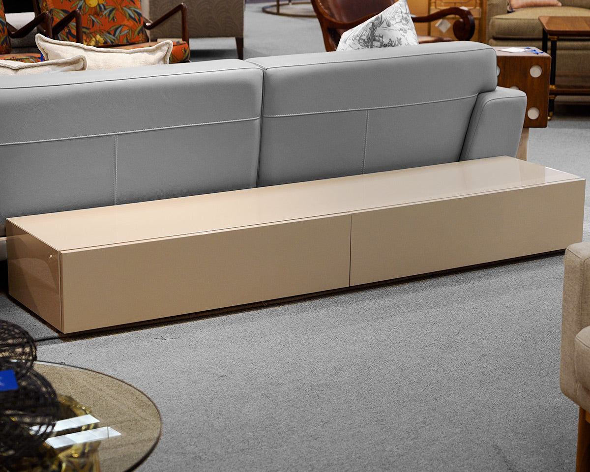Low Profile Creme Coloured Lacquered Credenza