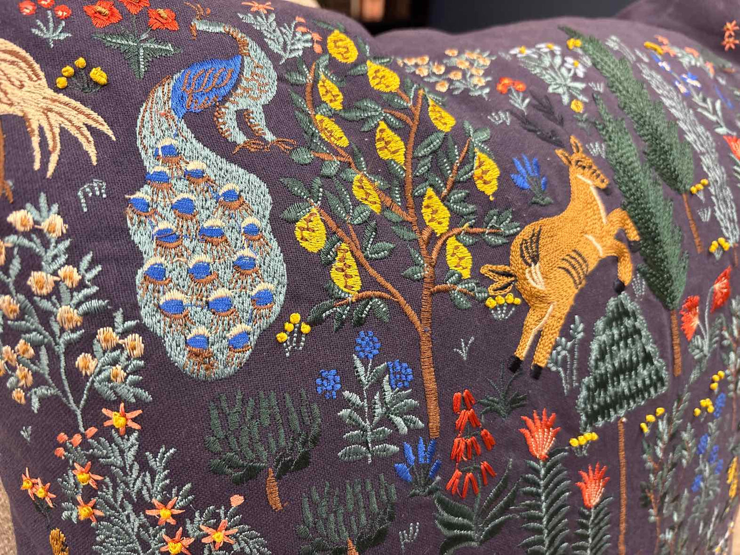 Rifle Paper Navy Jungle Accent Pillow