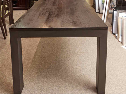 Shaker Style Black Finish Oak  Metal Legs Dining Table