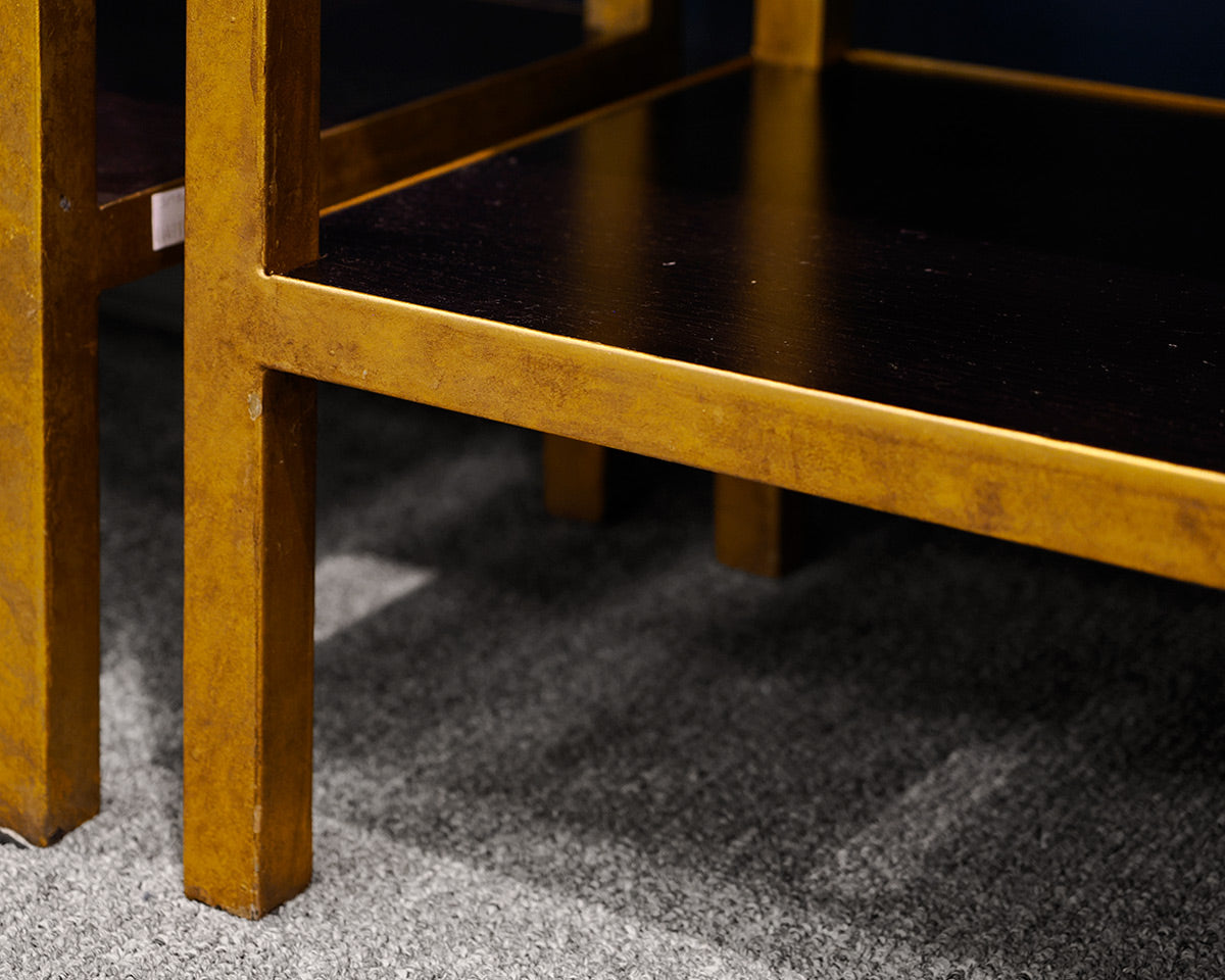 Tall Gold Patinaed Bookcase