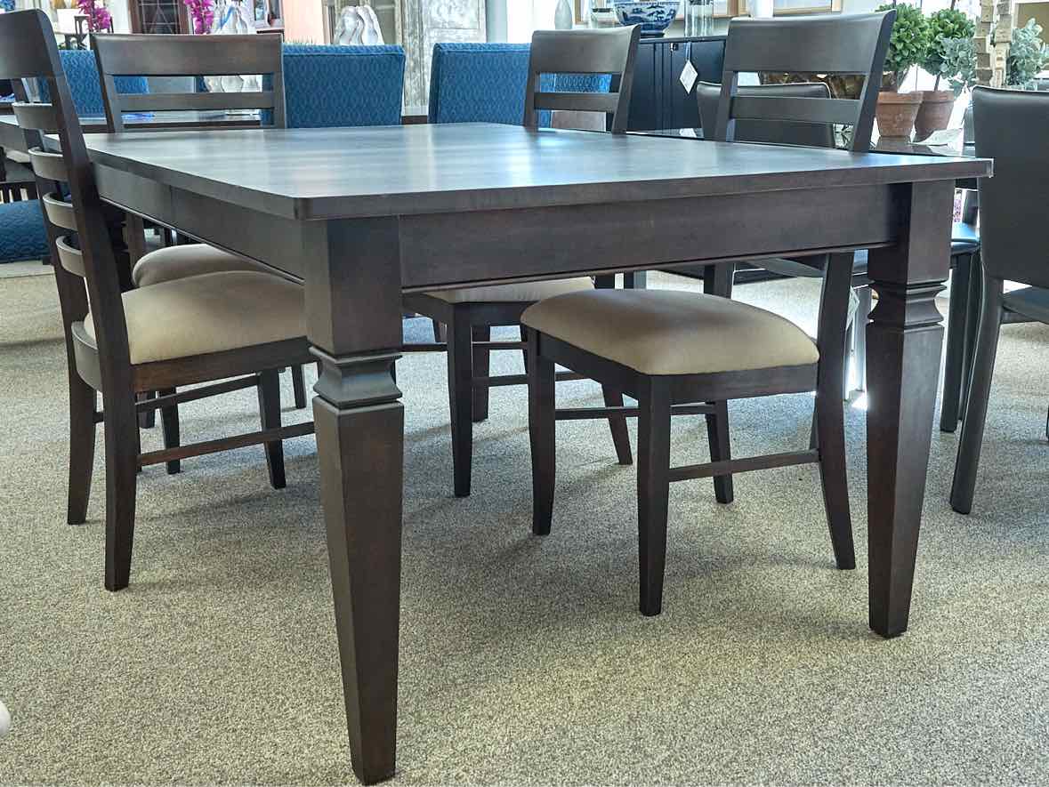 Gat Creek "French Regency" Maple Dining Table & Set of 6 'Burbank' Dining Chairs