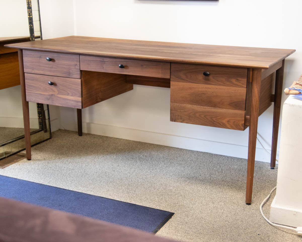 Crate & Barrel 'Kendall' Walnut 4 Drawer Desk