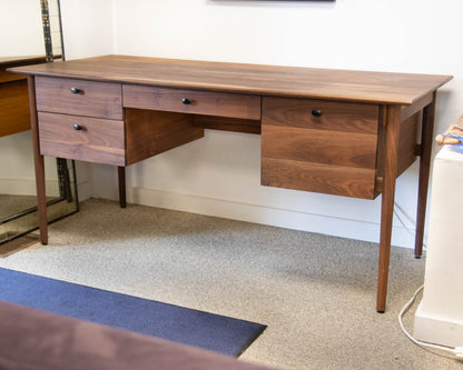 Crate & Barrel 'Kendall' Walnut 4 Drawer Desk