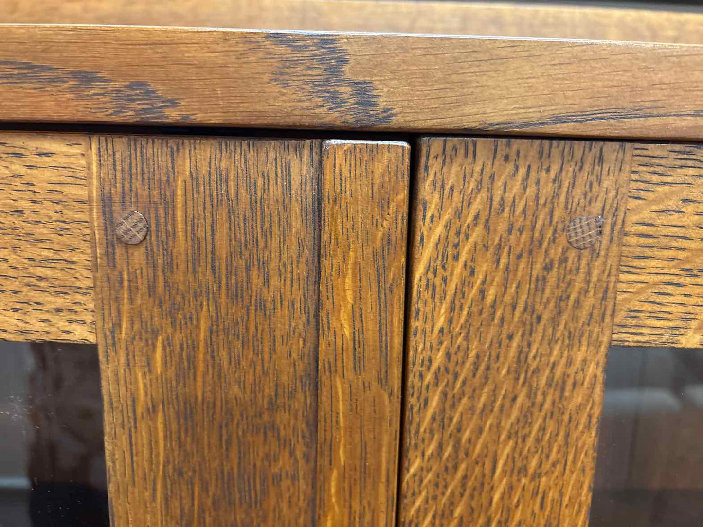 Stickley Mission-Style Double Bookcase with Glass Doors