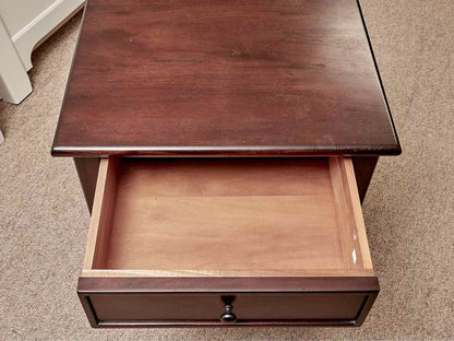 Espresso Finish 1 Drawer Nightstand with Open Storage