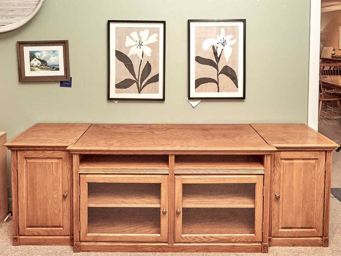Unfinished Business Oak 3 Piece Media Console Furniture