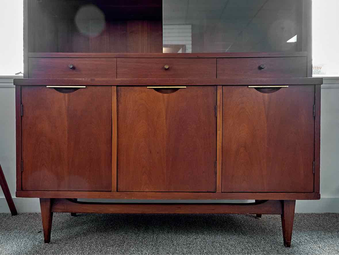 Kent Coffey Tableau Collection Mid-Century Modern China Cabinet in Walnut