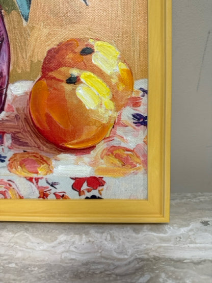 Yellow Framed Still Life Painting
