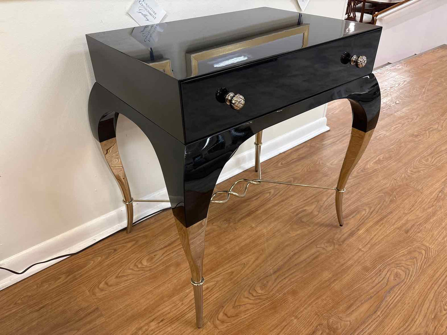 Caracole Black Lacquer Accent Table