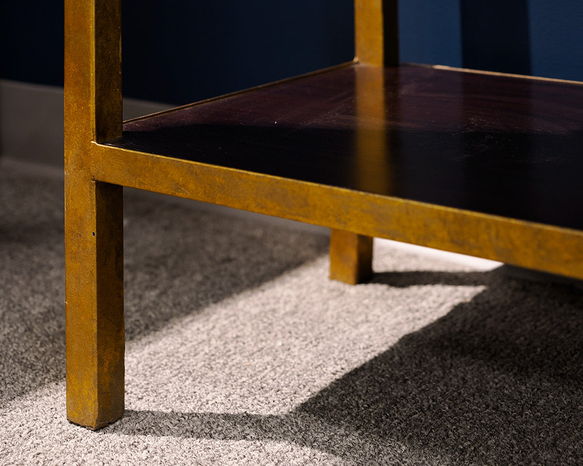 Tall Gold Patinaed Bookcase