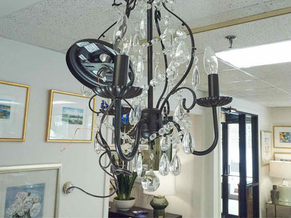 Iron & Crystal Candelabra Chandelier