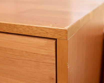Pair of Cherry Two Drawer MCM Style Nightstands