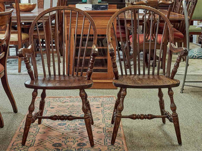 Pair of Windsor Dining Arm Chairs in Oak