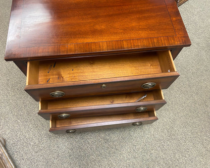 Henredon Mahogany 3-Drawer Chest with Brass Pulls