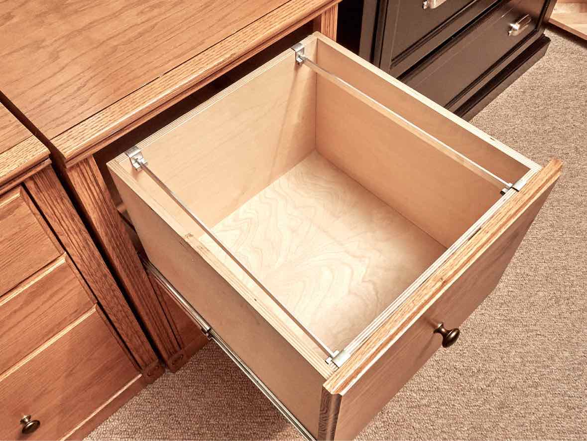 Unfinished Business Oak  Corner Desk with 6 File Drawers