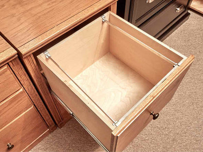 Unfinished Business Oak  Corner Desk with 6 File Drawers