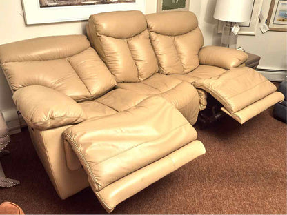Sand Leather Power Reclining Sofa