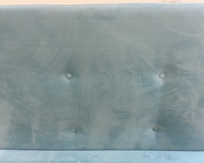 Twin Teal Blue Upholstered Bed