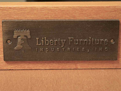 Liberty Furniture 3 Drawer Desk in Driftwood Grey  Finish & Trestle Base